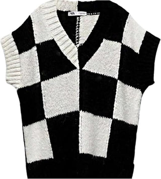 Jenna Ortega Addams Black & White Sweater