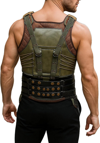 Mens Bane Knight Military Leather Cosplay Costume - Vests for Men