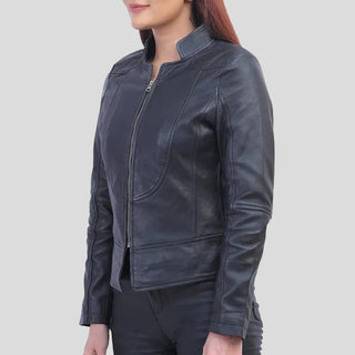 black biker leather jacket