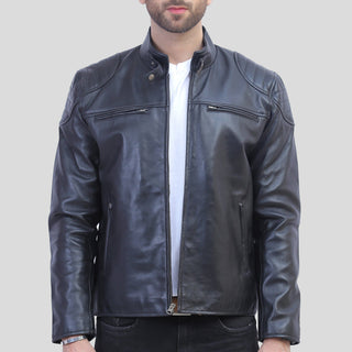 black leather jacket