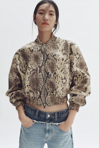H&M x Stella McCartney Snakeskin Print Bomber Jacket