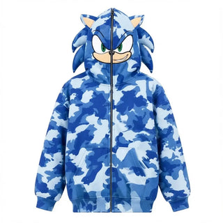 Neptun x Sonic Blue Camo Hooded Jacket For Men & Women
