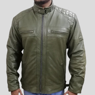 green leather jacket