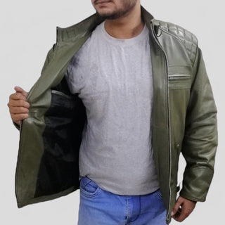 green moto jacket