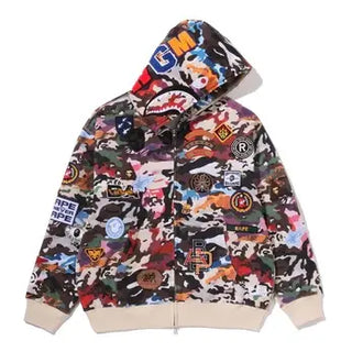 BAPE HYBRID CAMO MULTI BADGE HOODIE