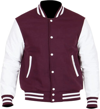 Maroon And White Varsity Jacket