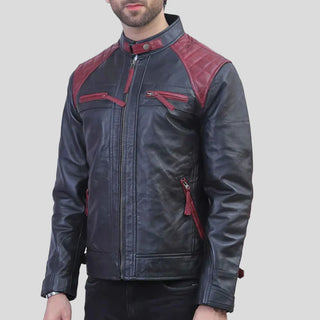 quilted mens leather jacket