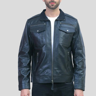 black biker jacket