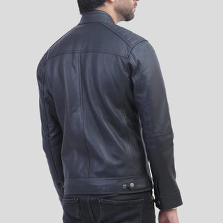 mens black distressed leather jacket