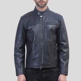 mens biker black jacket