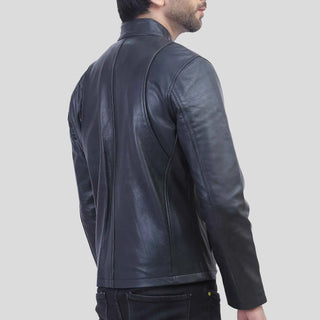 black motorcycle leather jacket