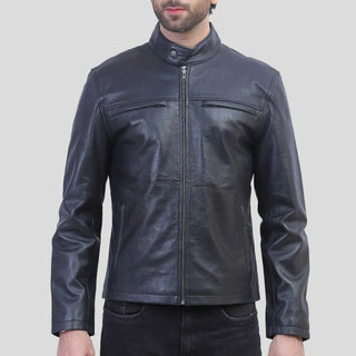 mens cafe racer black jacket