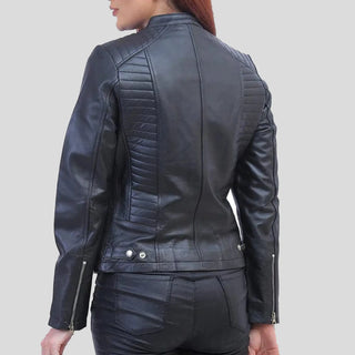 black padded leather jacket