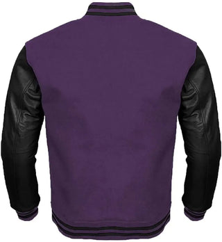 Purple And Black Letterman Jacket