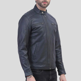 Mens  Black Leather Jacket 