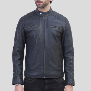 mens quilted leather jacket