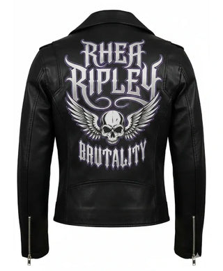 Rhea Ripley WWE Black Leather Jacket
