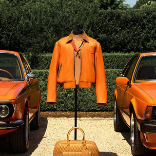 Kith for BMW Orange Leather Flight Jacket