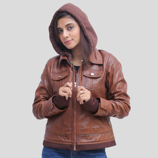 tan jacket with hood