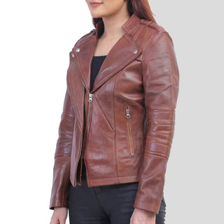 brown asymmetrical jacket