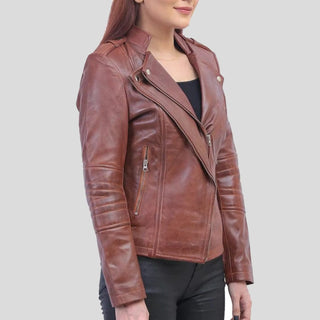 women brown jacket