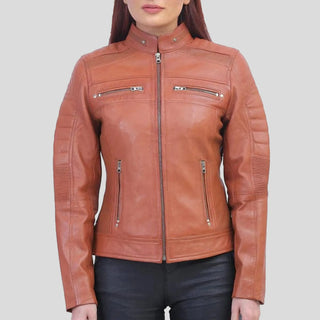 brown biker jacket womens