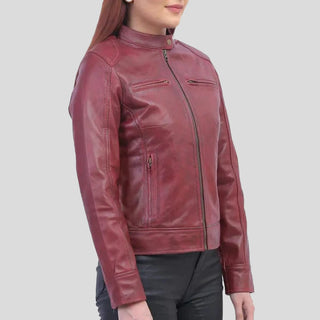 women biker leather jacket