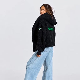 Philadelphia Eagles by Jill Martin Sherpa Cropped Jacket