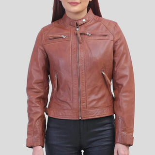 tan brown biker jacket