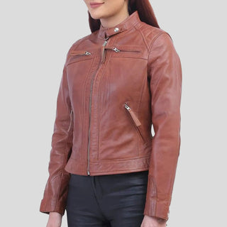 biker jacket brown